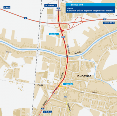 Bezpečnostně dopravní opatření na úseku silnice I/55 - II Etapa
